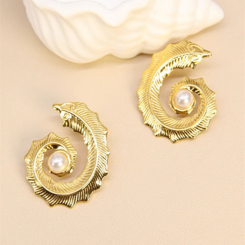 Boucles d'oreille spirale acier inoxydable BORNEO