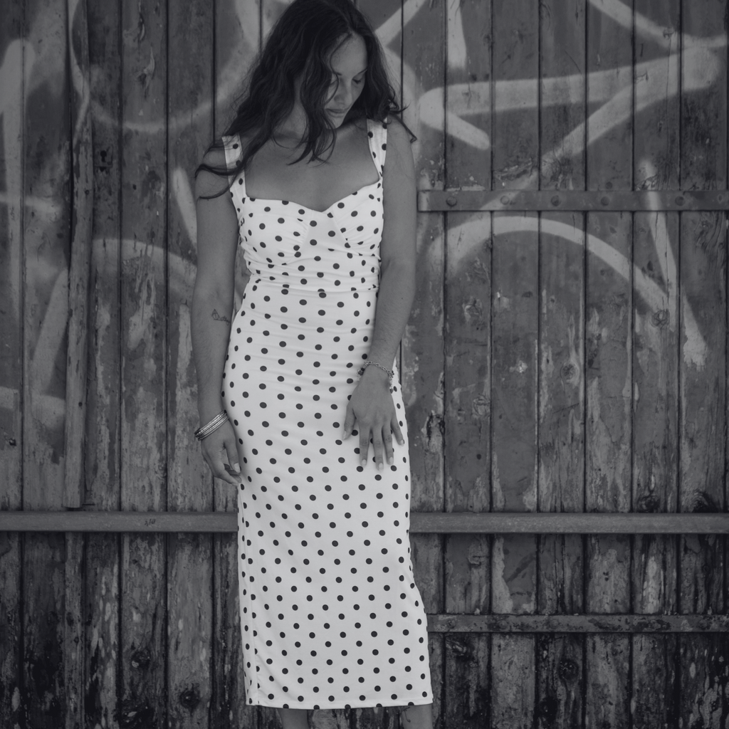 Robe longue à pois THÉA