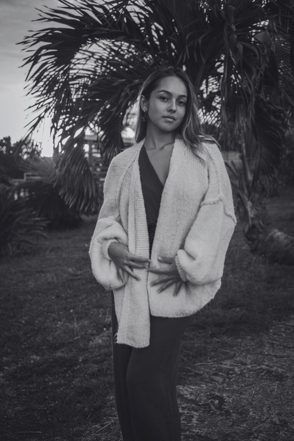 Gilet cardigan oversize avec laine et mohair OSLO