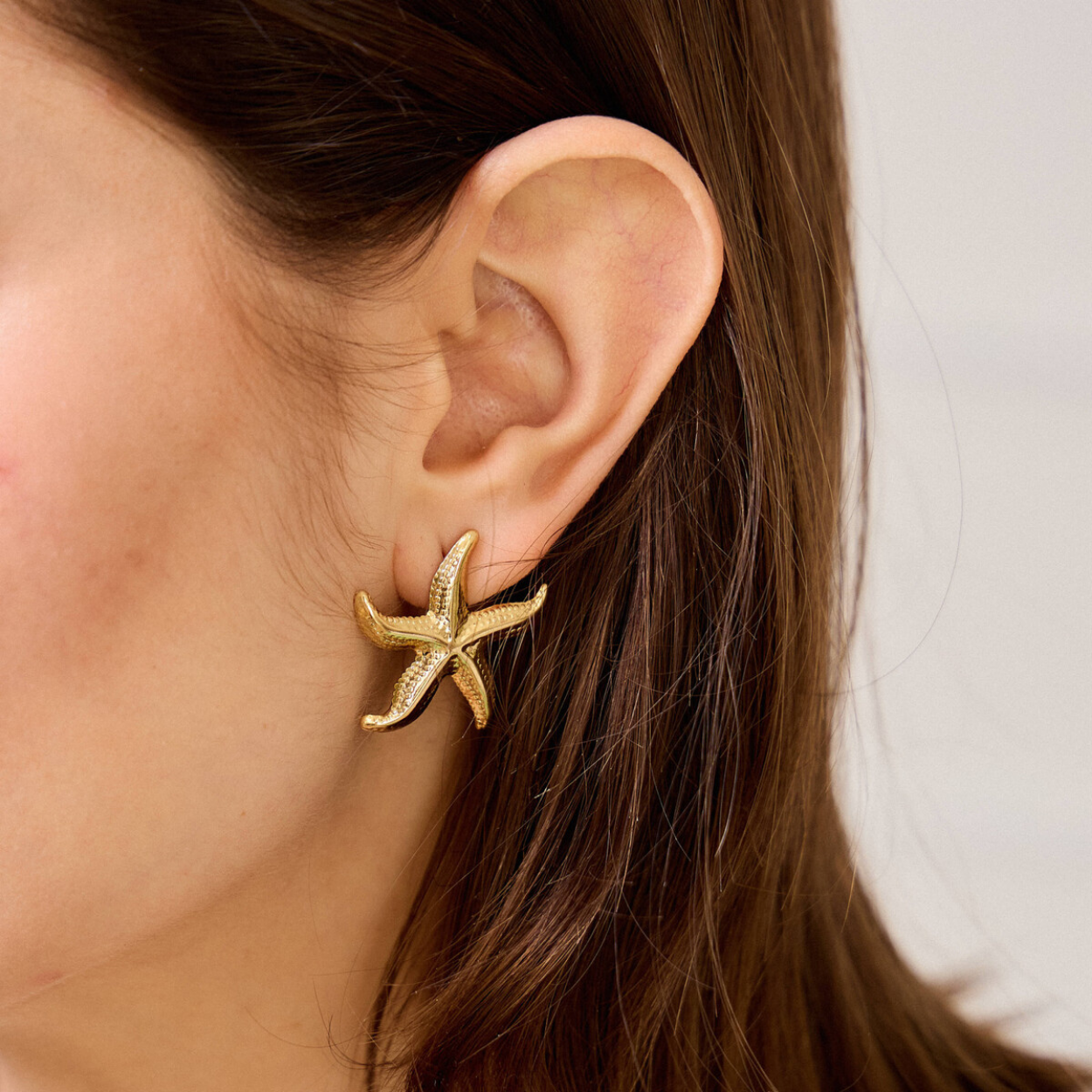 Boucles d'oreille étoile de mer acier inoxydable