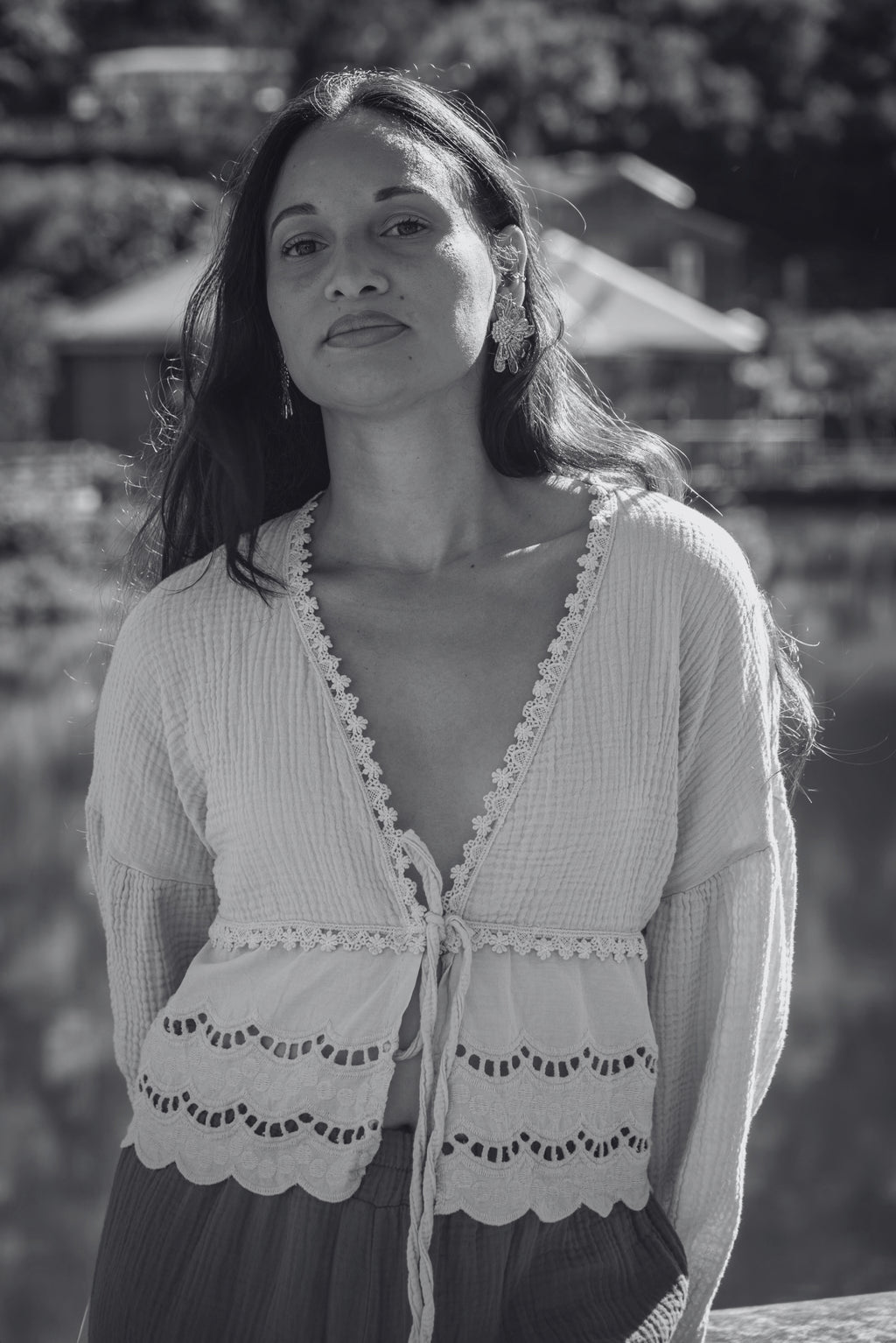 Blouse gaze de coton avec broderie LÉA