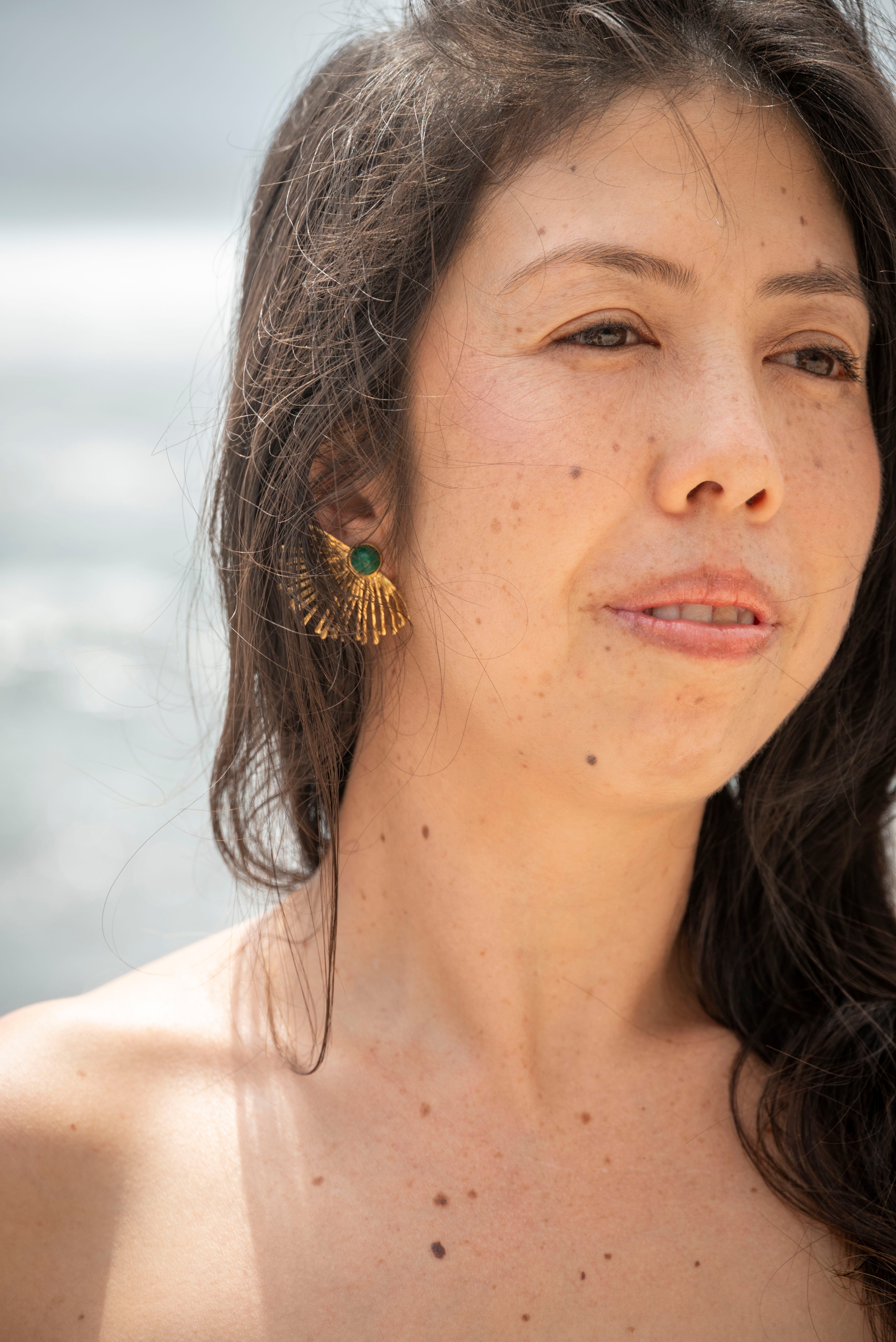 Boucles d'oreille soleil acier inoxydable ROMA