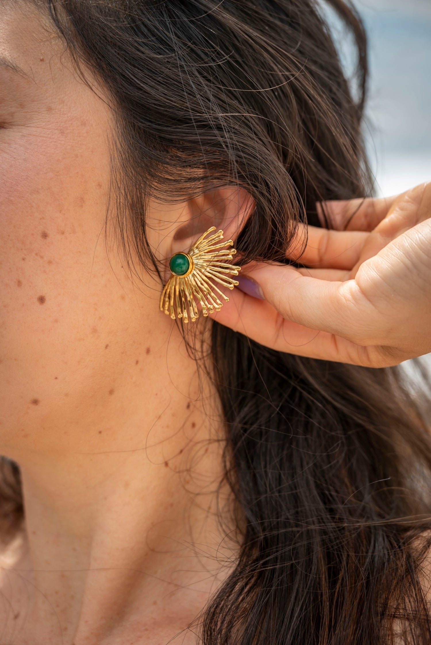 Boucles d'oreille soleil acier inoxydable ROMA