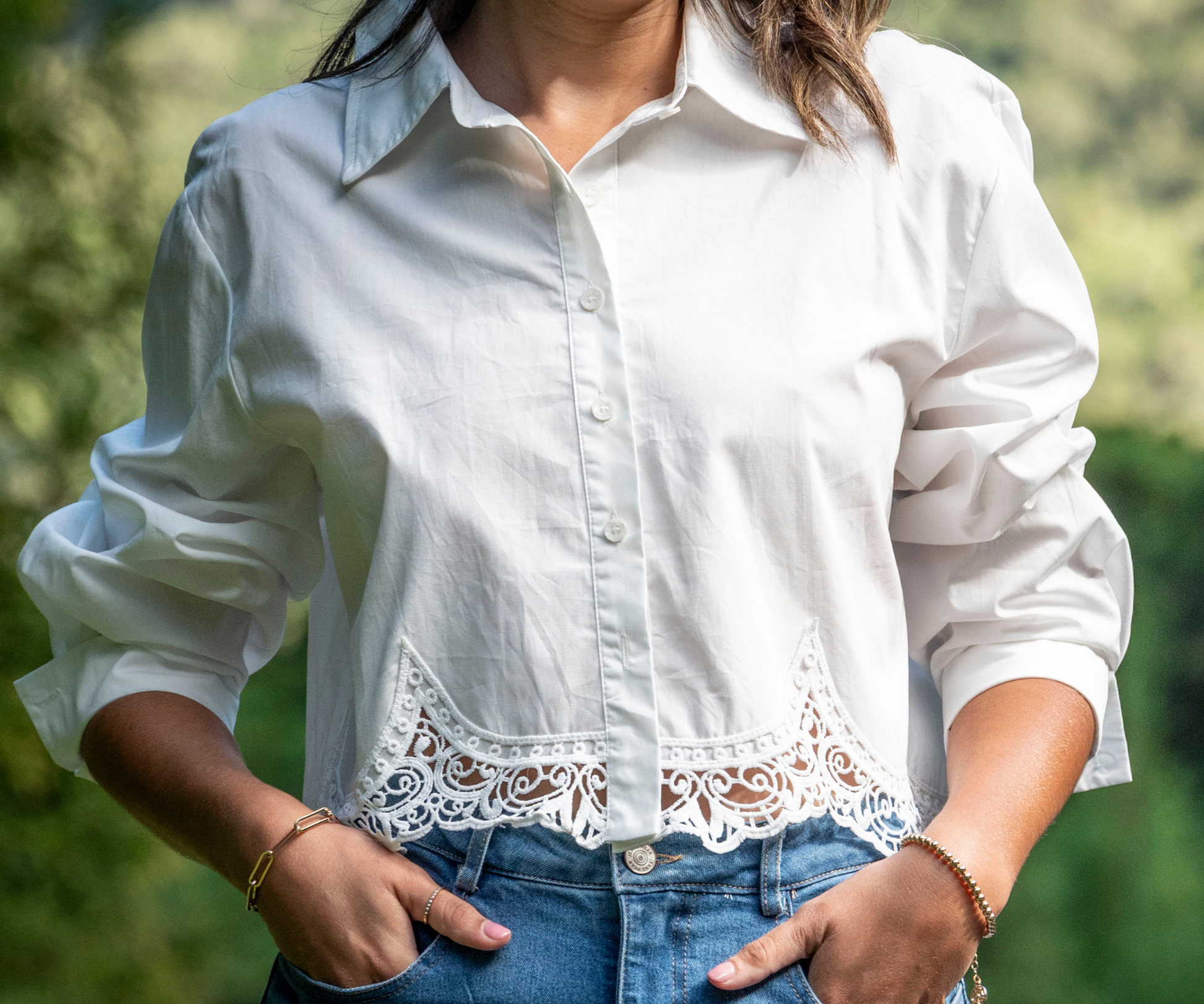 Chemise dentelle blanc femme 