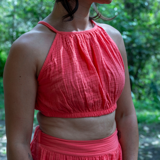 Crop top gaze de coton LOLA