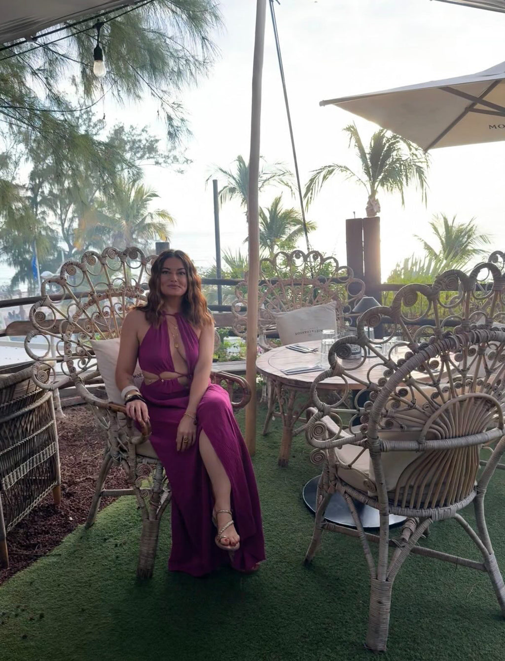 Robe longue échancrée gaze de coton DOHA