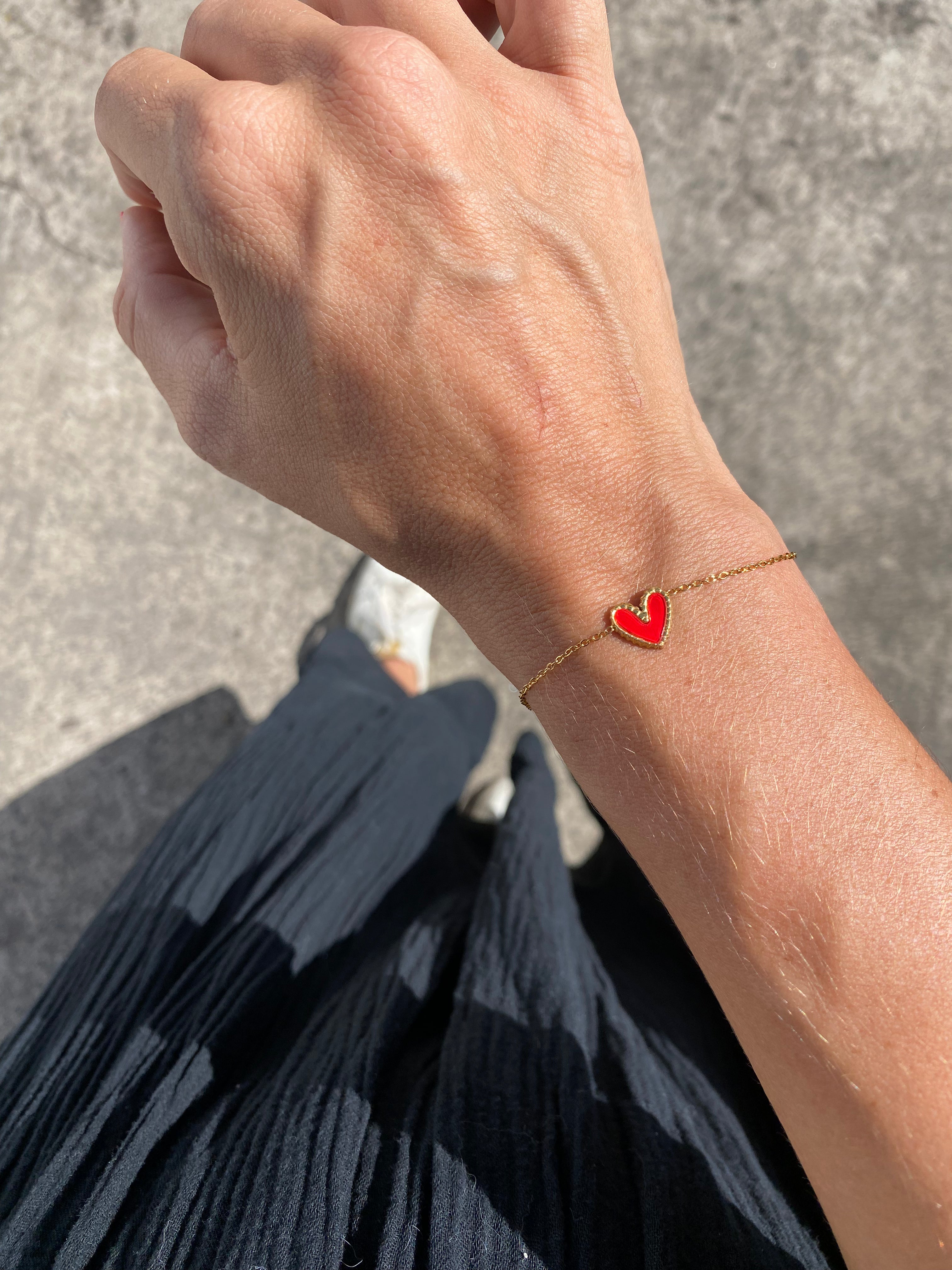 Bracelet coeur émaillé acier inoxydable VENISE