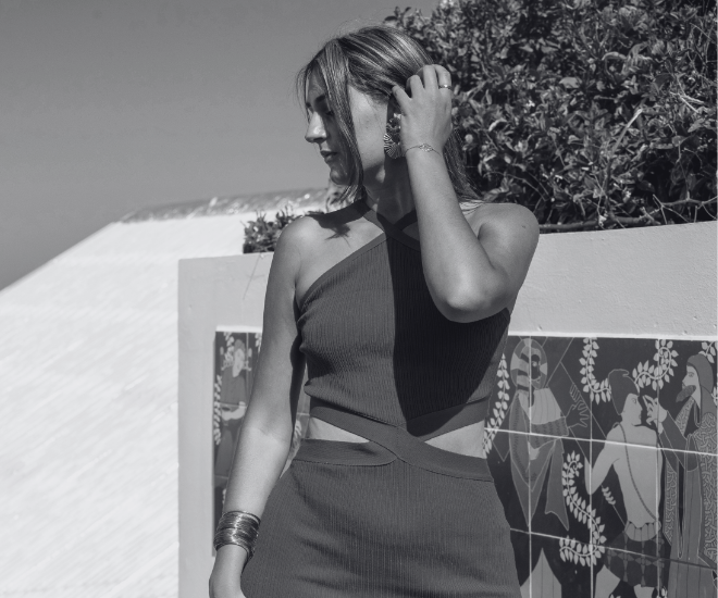 Robe en maille bleu SERENA