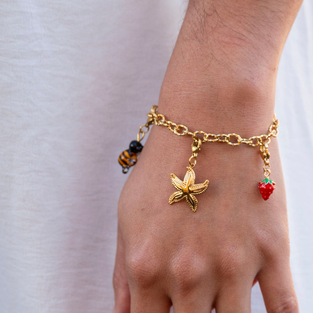 Bracelet charms femme en acier inoxydable