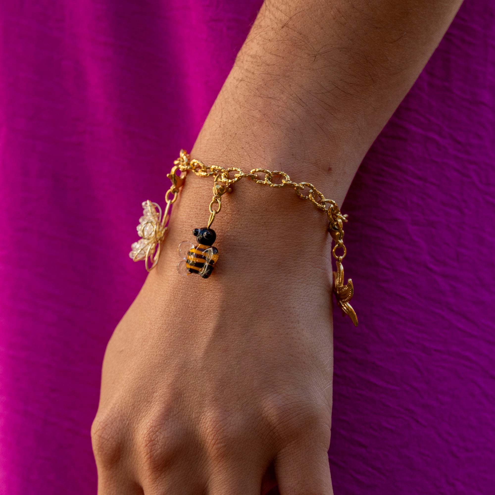Bracelet charms femme en acier inoxydable