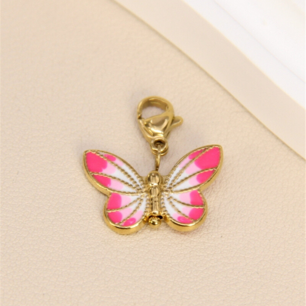 Pendentif charm's papillon acier inoxydable