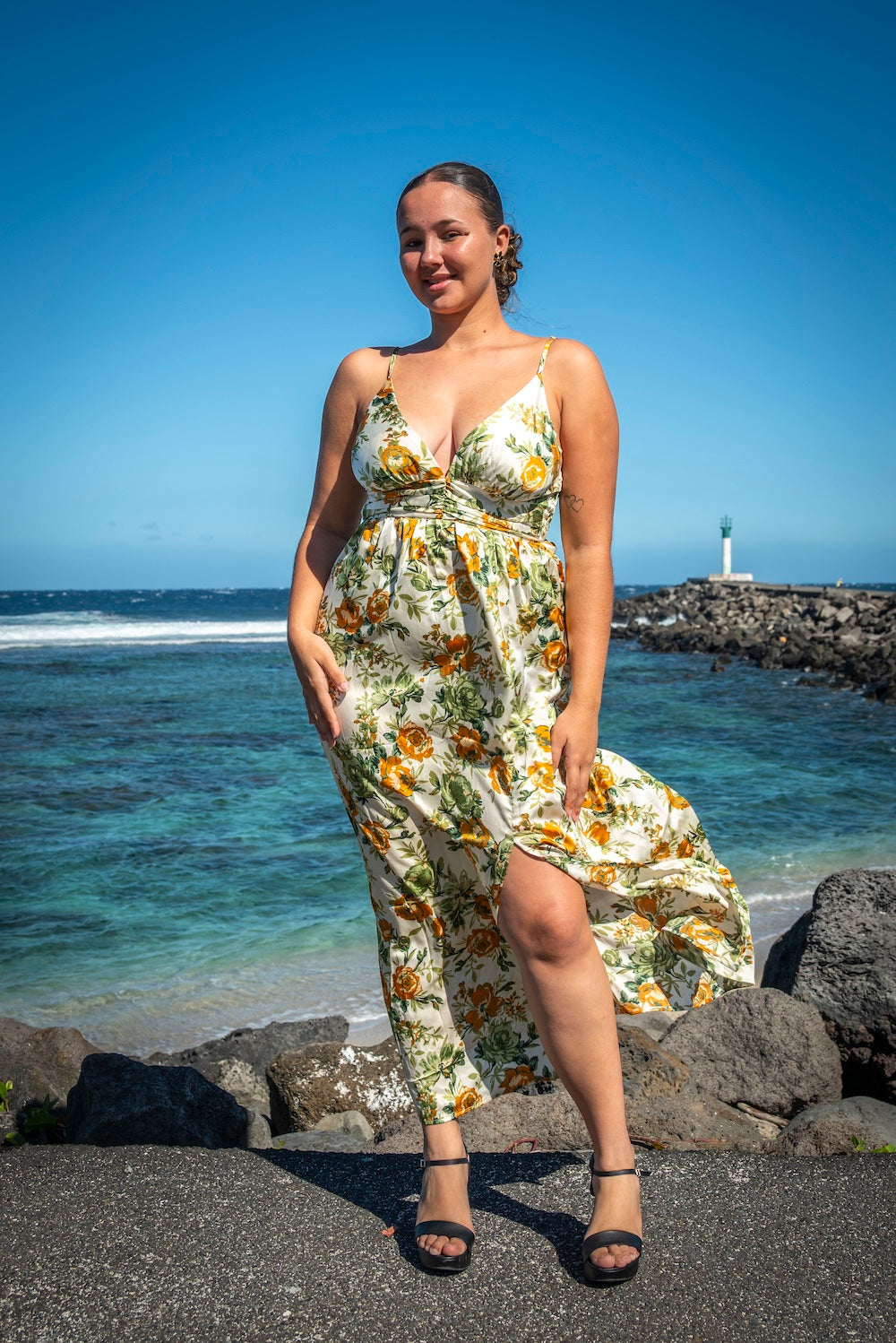 Robe longue imprimé floral OLBIA