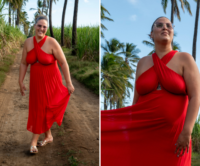 Robe rouge classe et chic