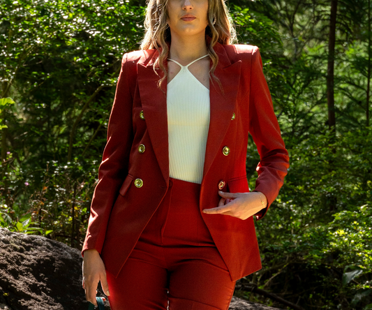 Veste Blazer femme couleur rouille 974