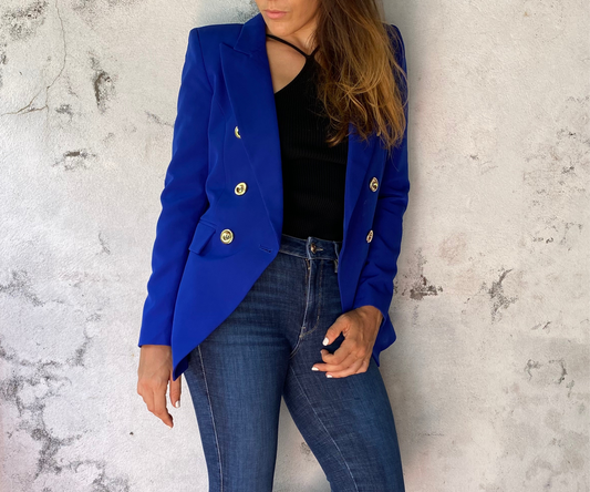 Veste blazer femme bleu électrique 974