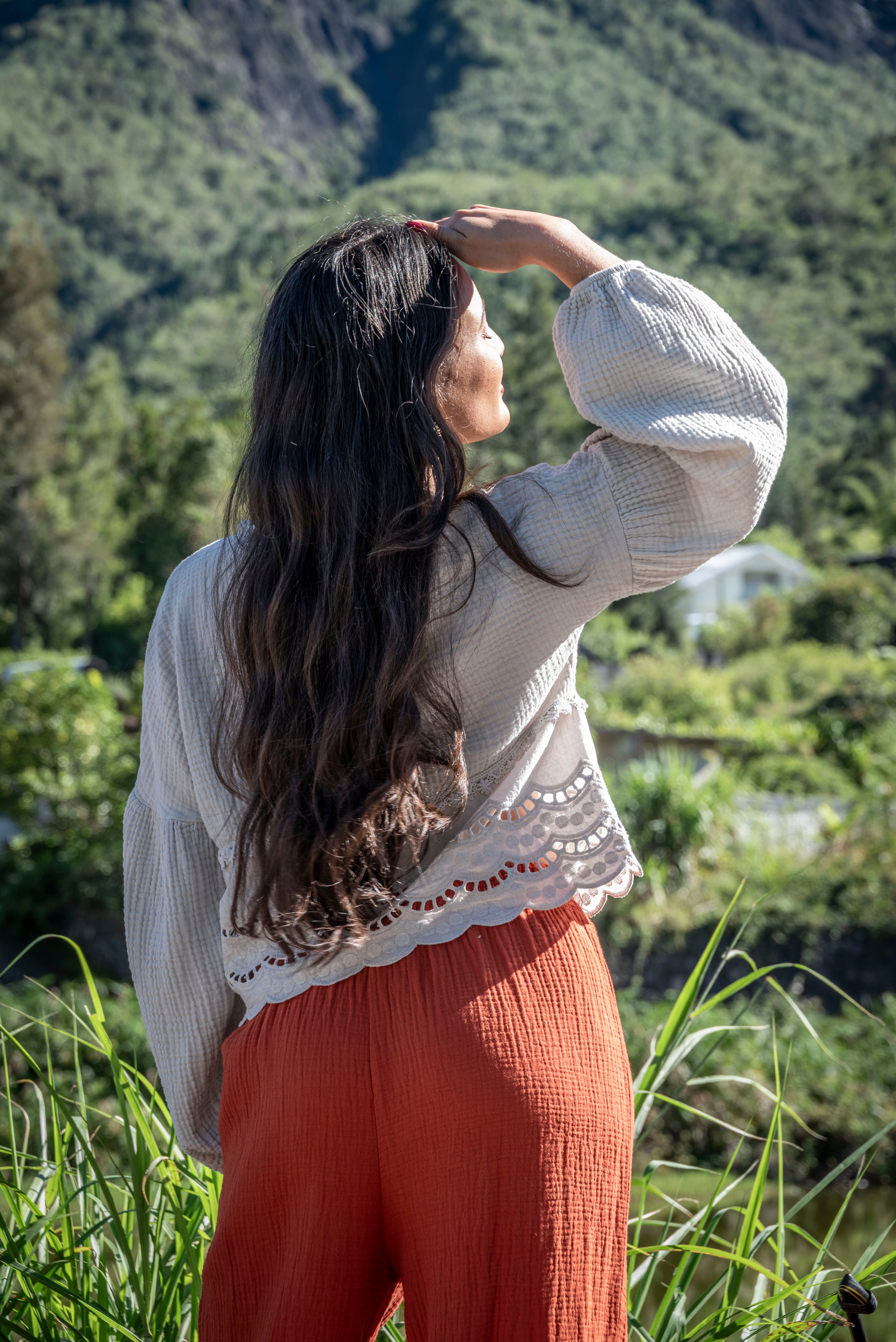Blouse gaze de coton avec broderie LÉA