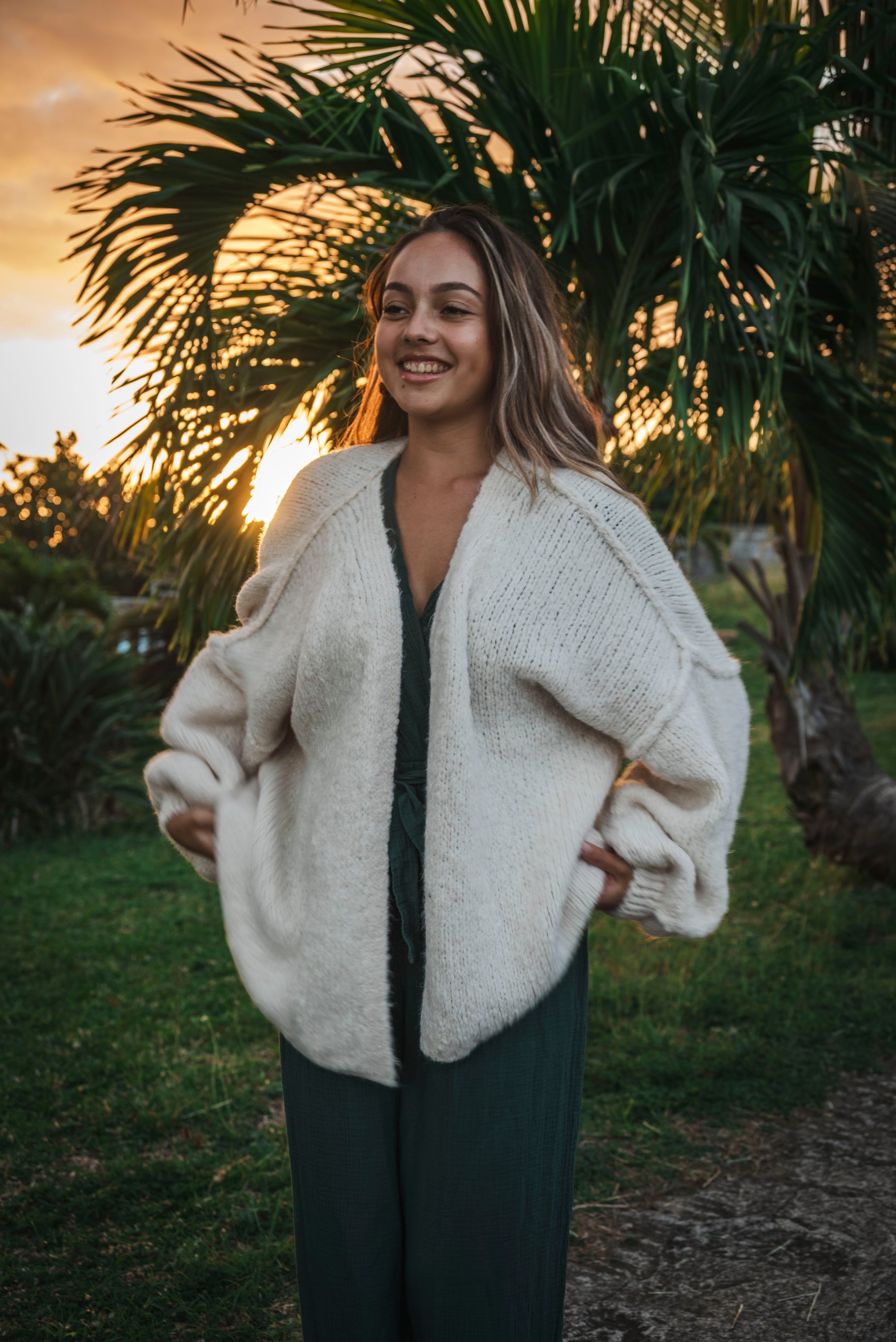 Gilet cardigan oversize avec laine et mohair OSLO