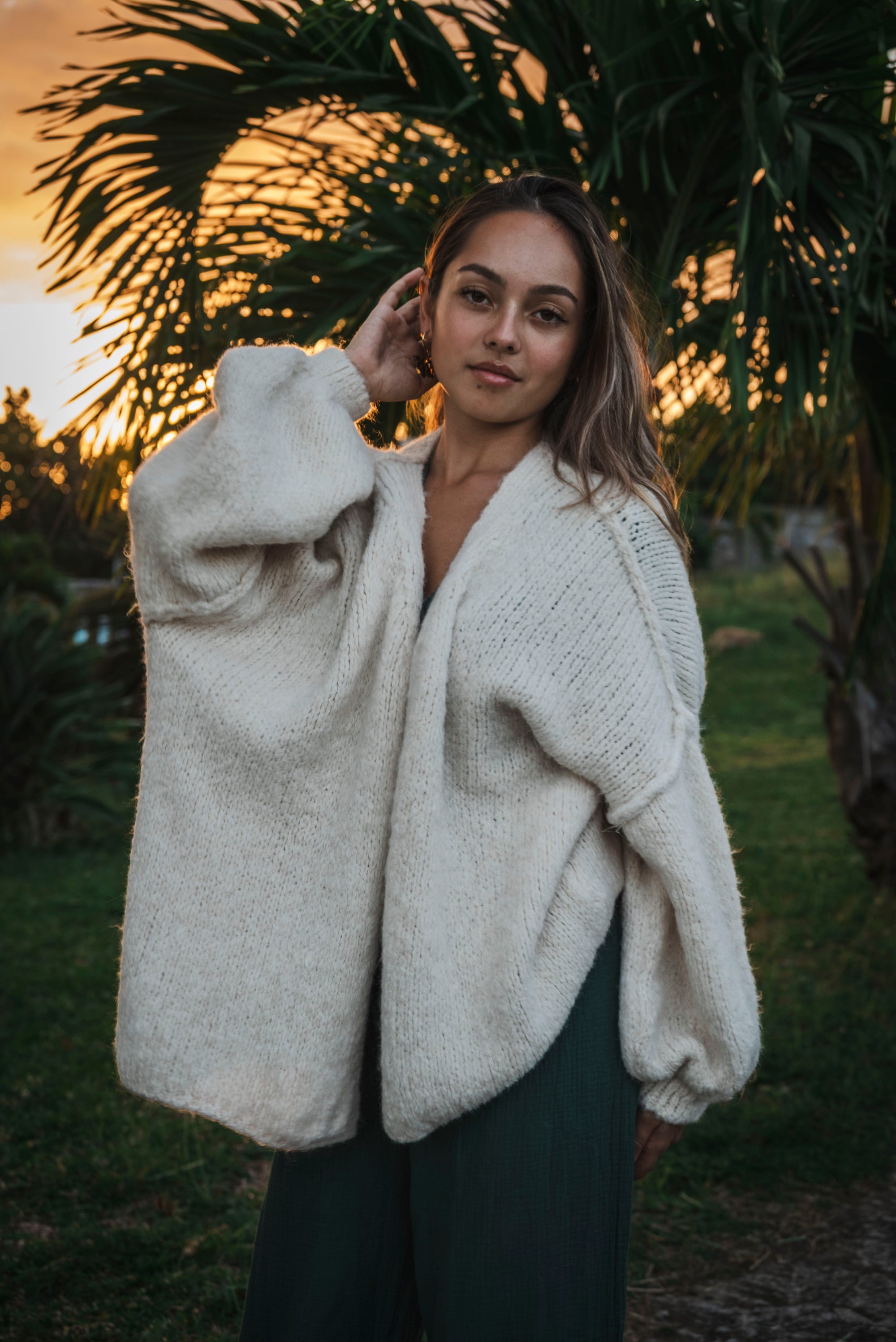 Gilet cardigan oversize avec laine et mohair OSLO