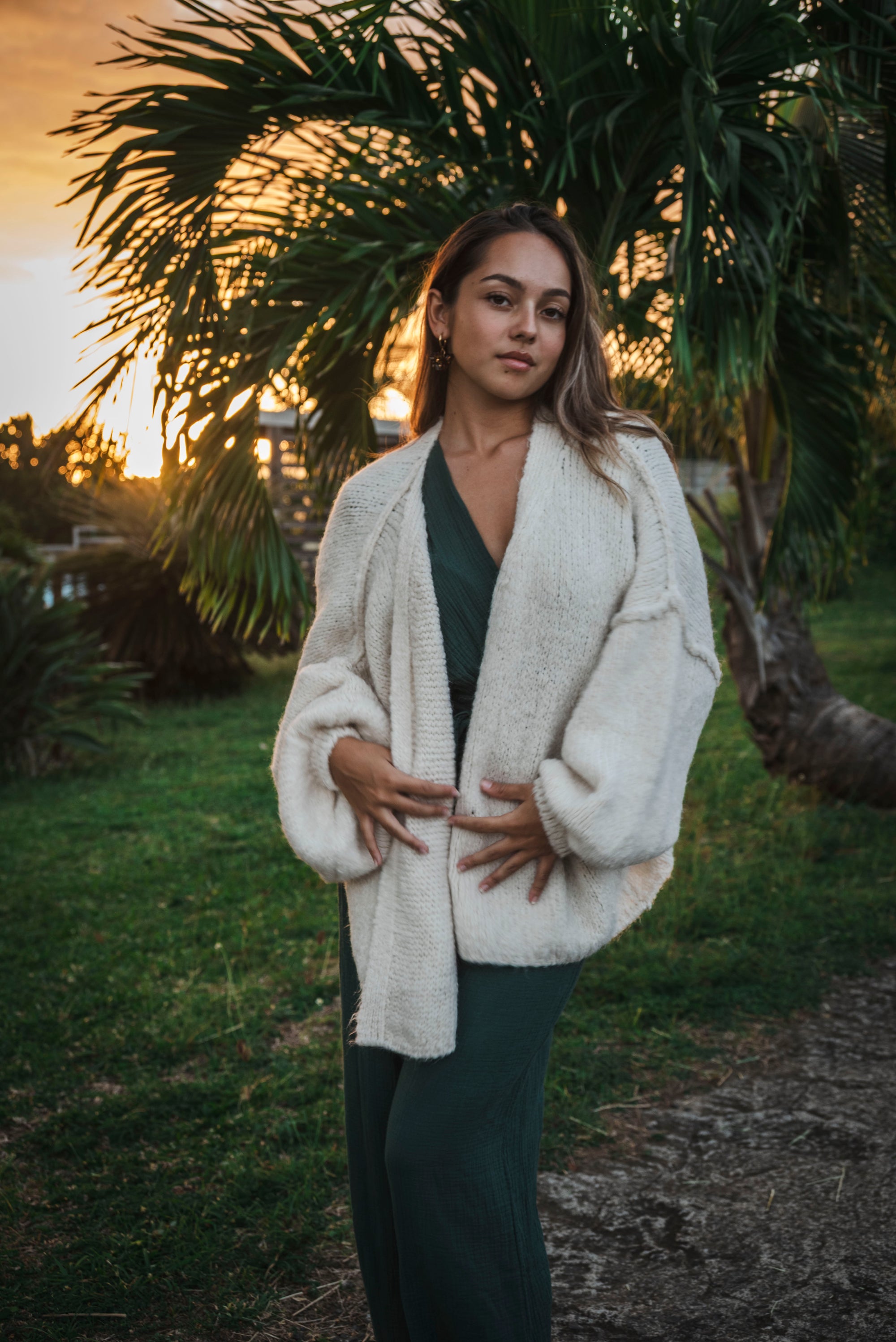 Gilet cardigan oversize avec laine et mohair OSLO