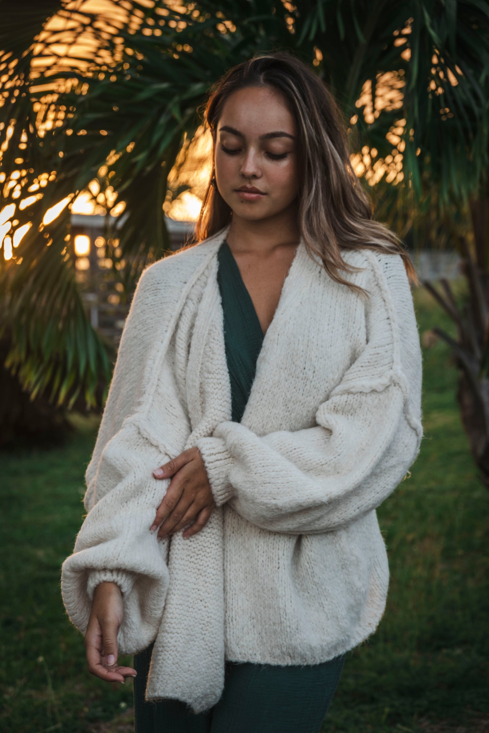 Gilet cardigan oversize avec laine et mohair OSLO