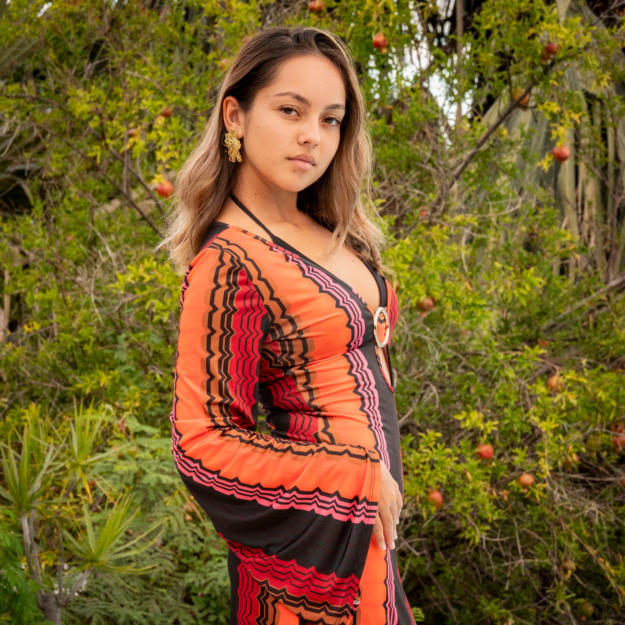 Robe longue bohème chic manches évasées BALI