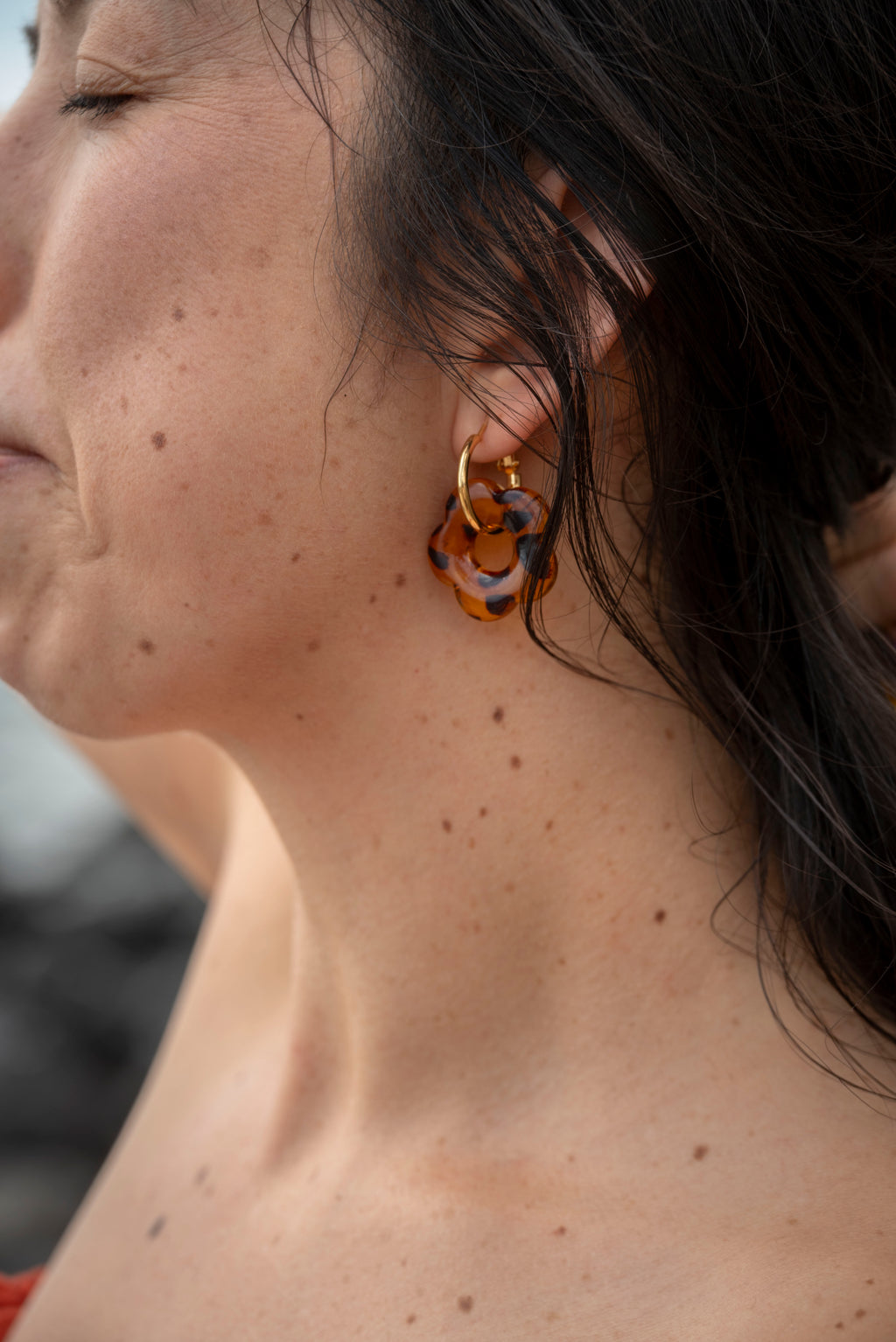 Boucles d'oreilles fleur créole acier inoxydable ARUSHA