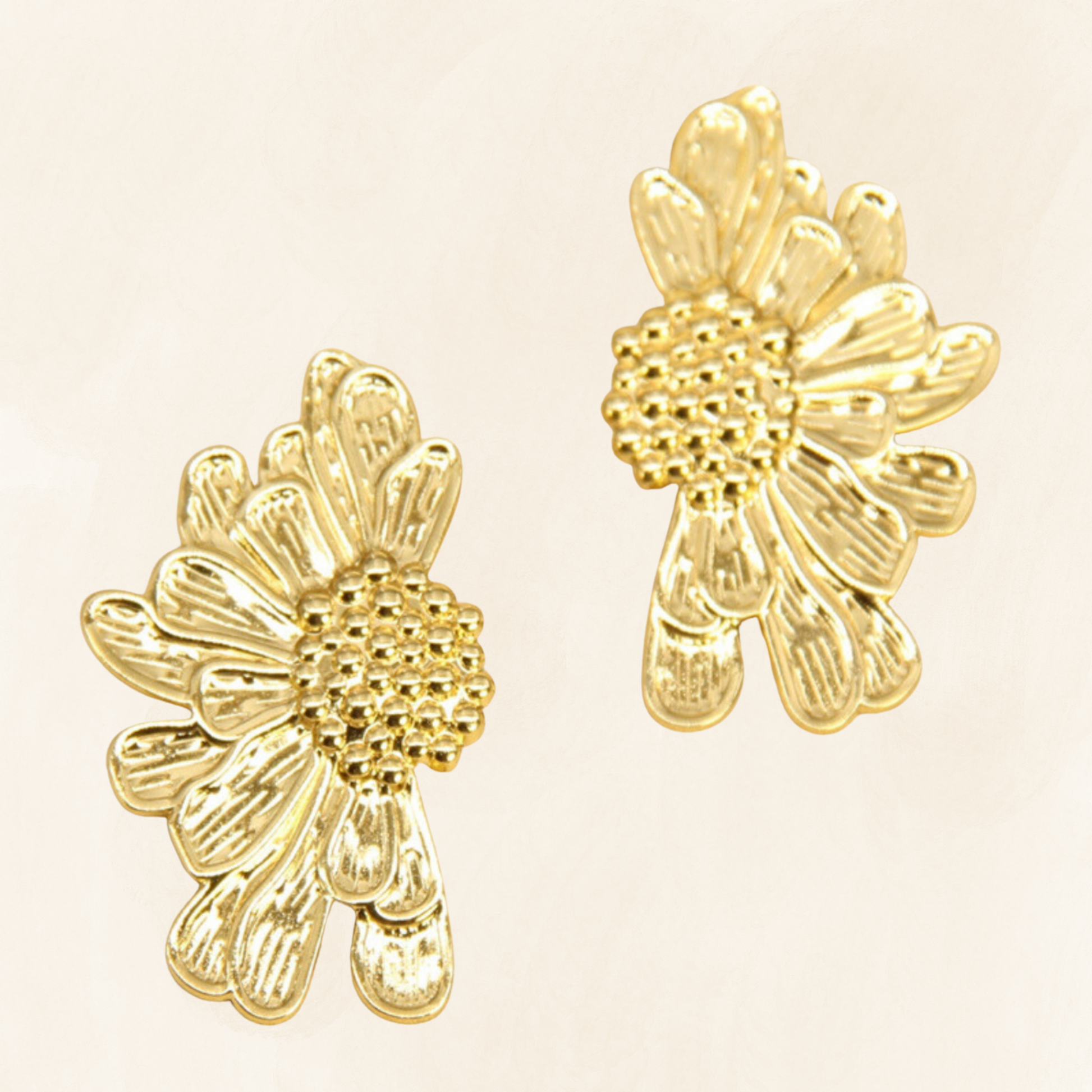 Boucles d'oreille fleur acier inoxydable