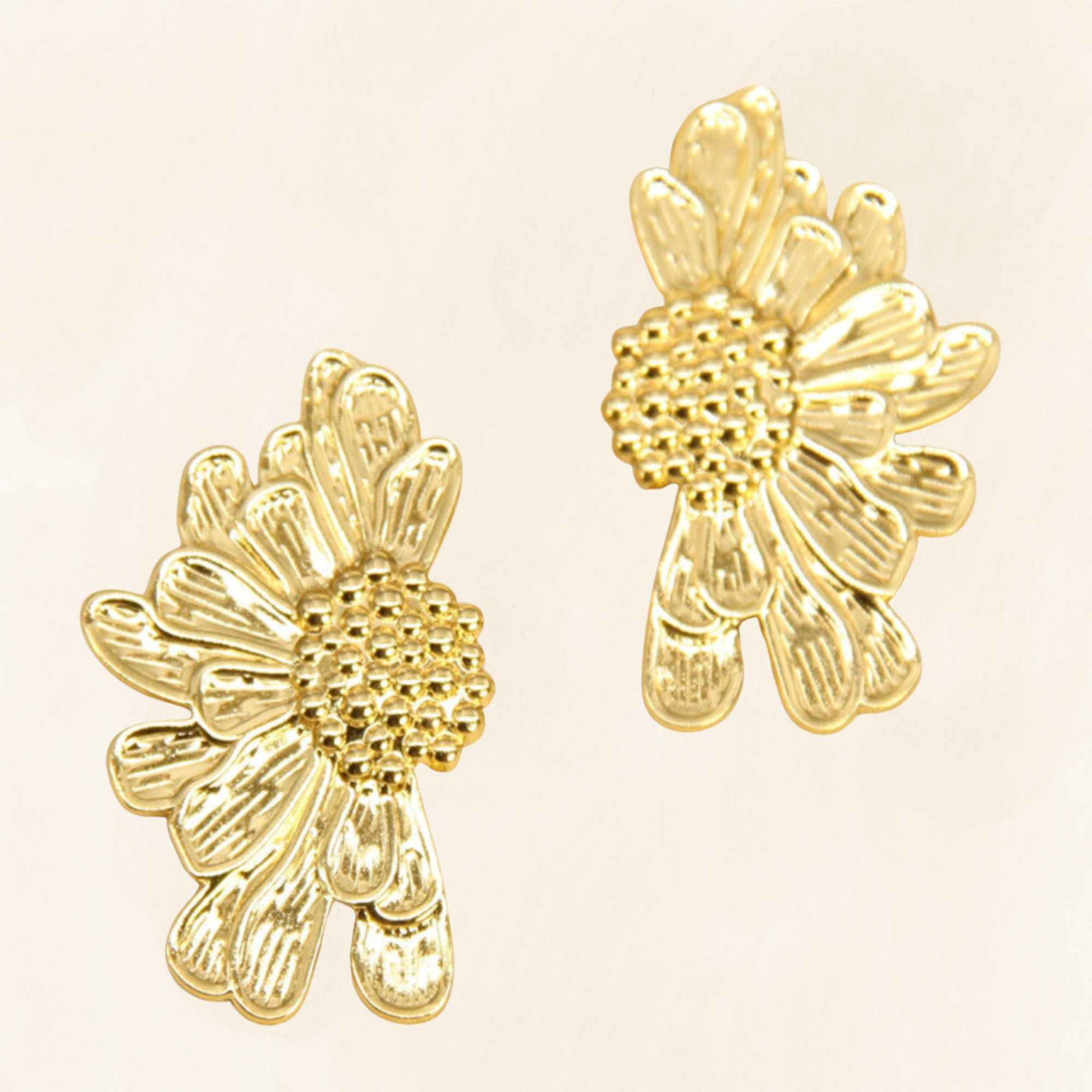Boucles d'oreille fleur acier inoxydable GIRASOLE