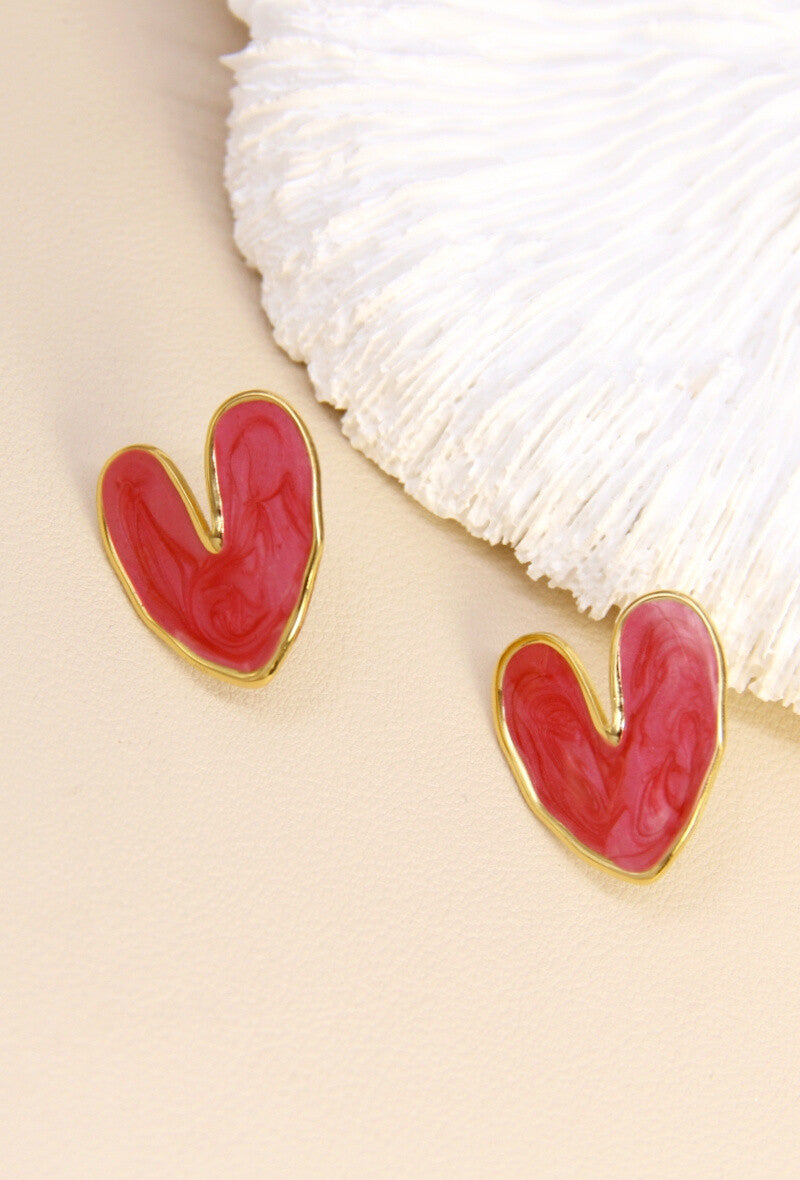 Boucles d'oreille cœur acier inoxydable AMORE