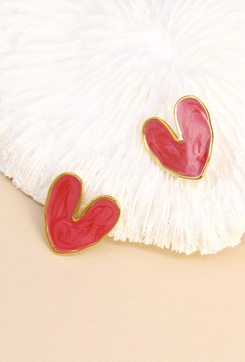 Boucles d'oreille cœur acier inoxydable AMORE