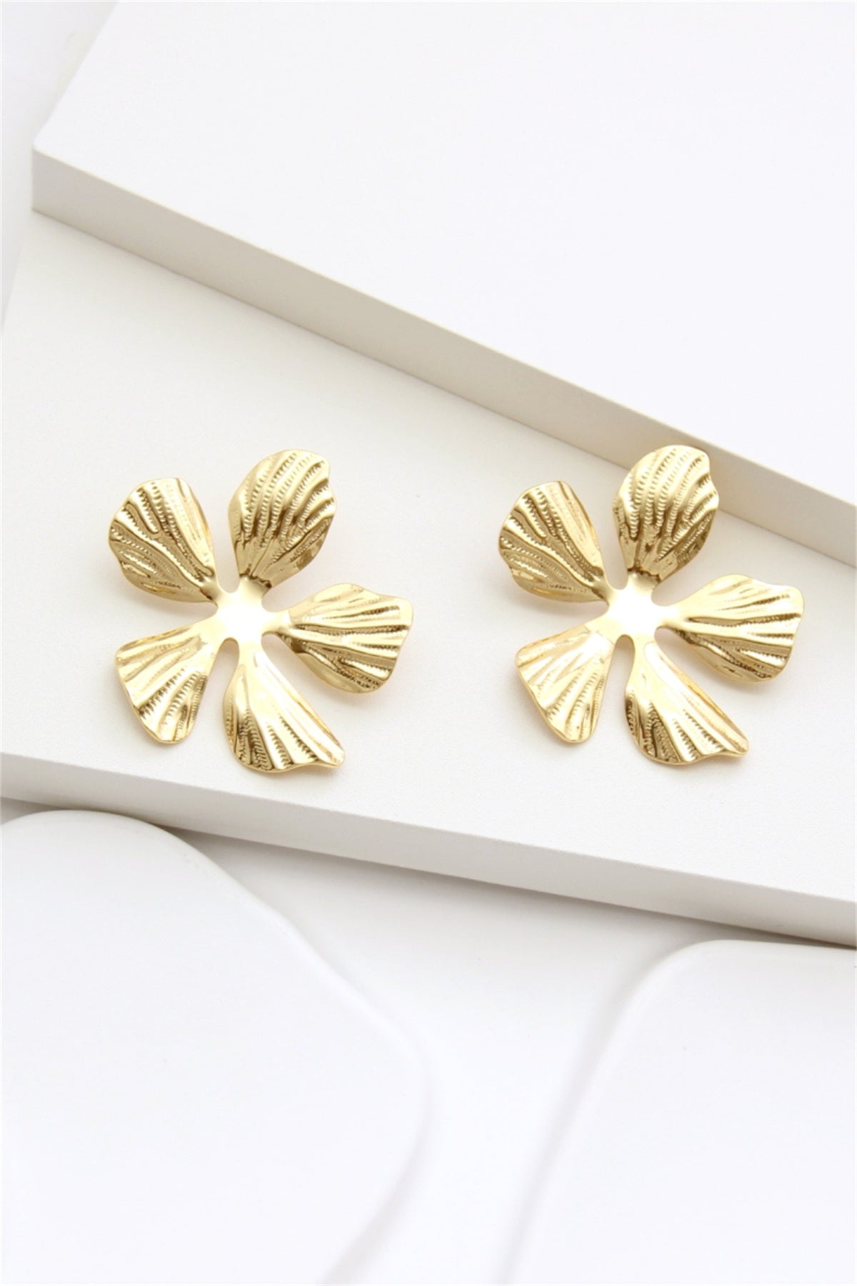 Boucles d'oreilles fleur acier inoxydable FLORA