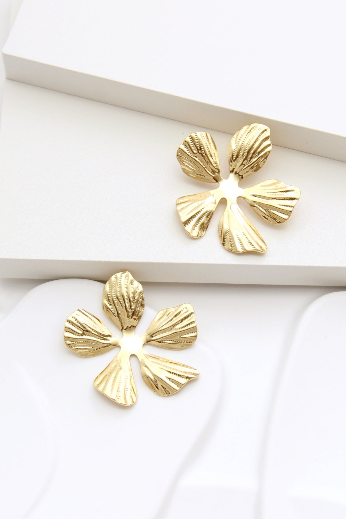 Boucles d'oreilles fleur acier inoxydable FLORA