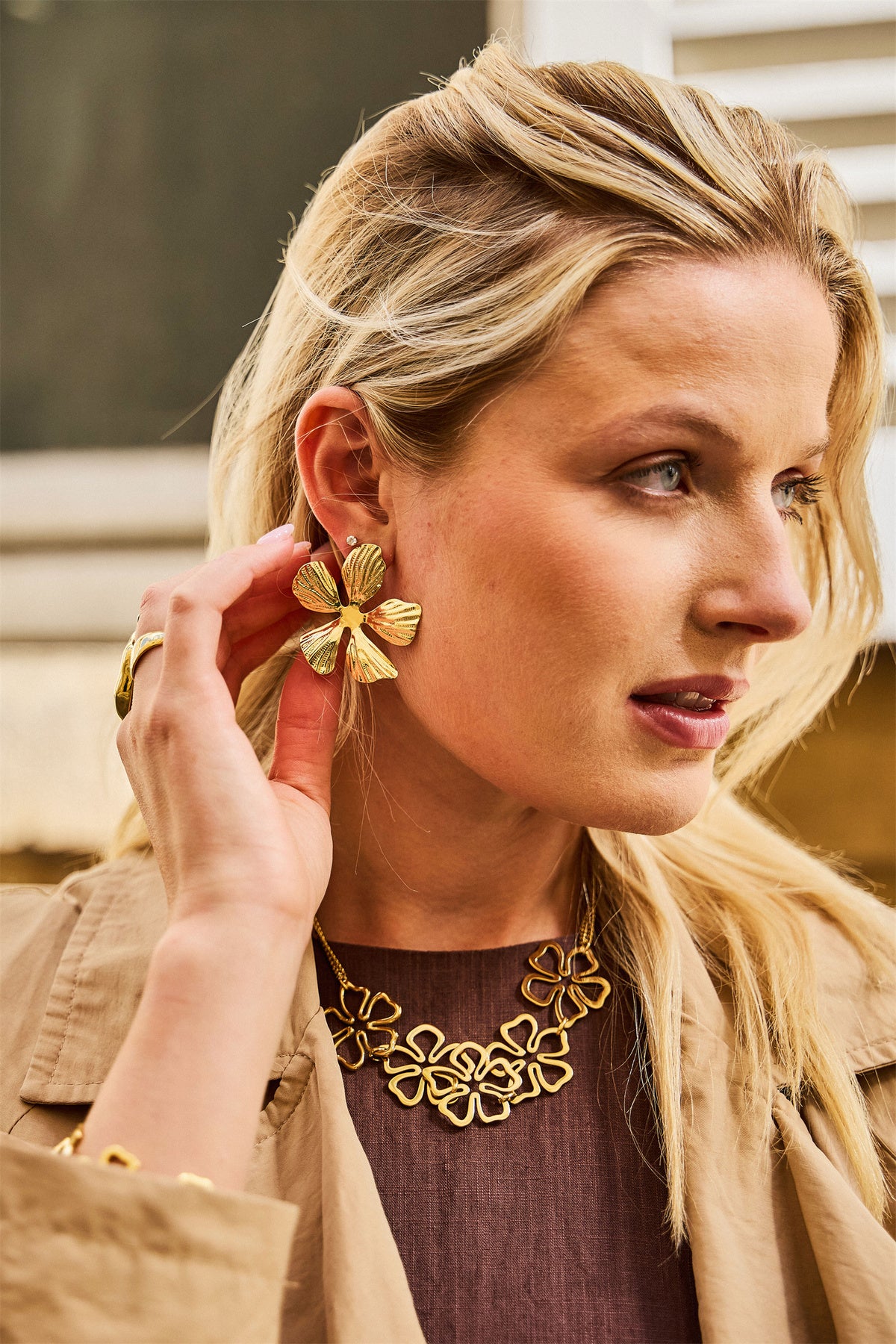 Boucles d'oreilles fleur acier inoxydable FLORA