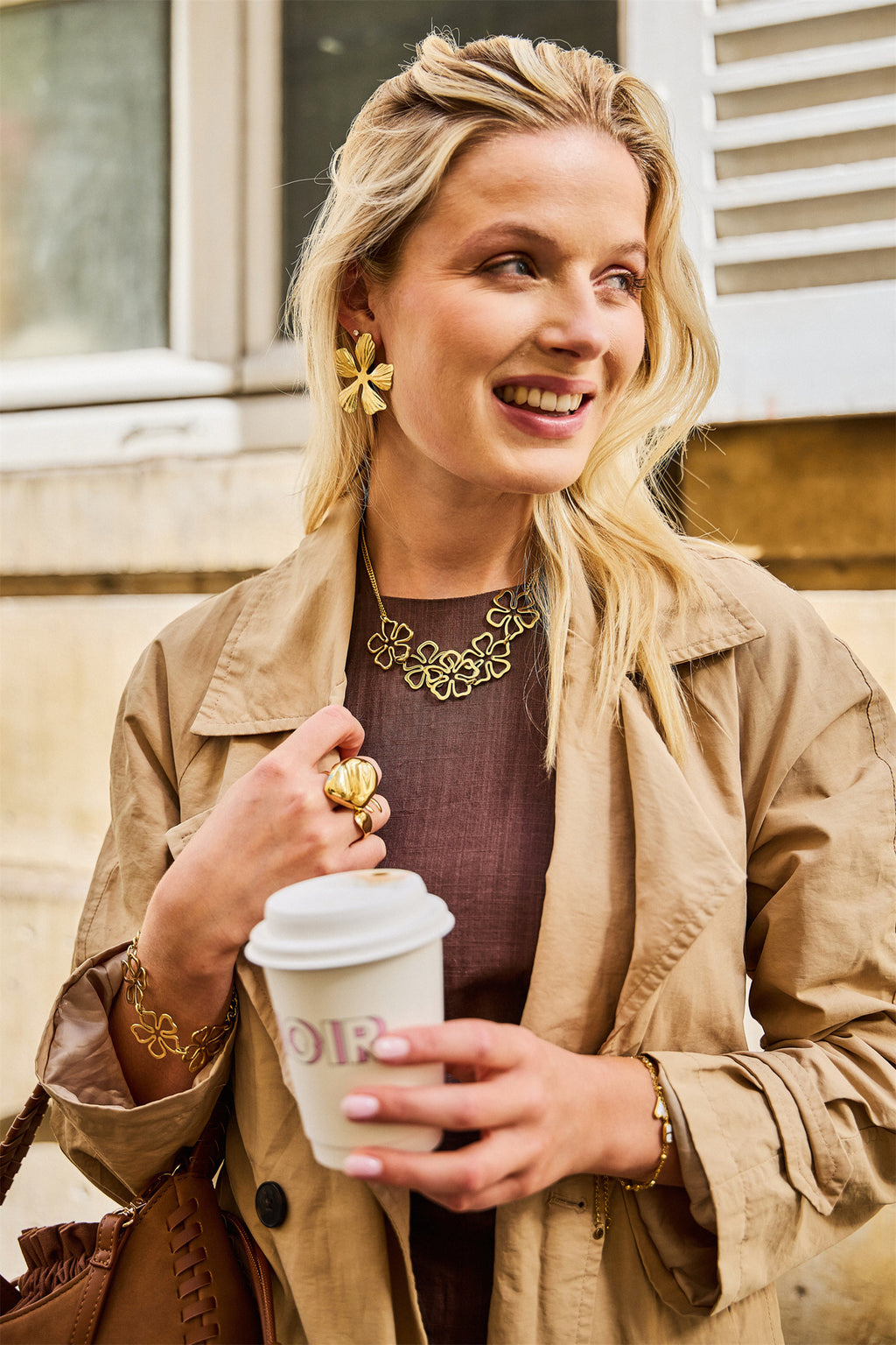 Boucles d'oreilles fleur acier inoxydable FLORA