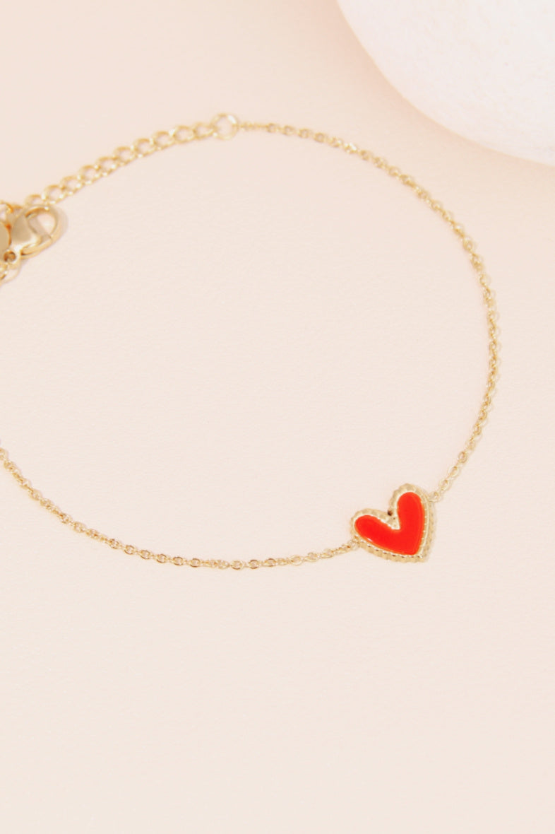 Bracelet coeur émaillé acier inoxydable VENISE