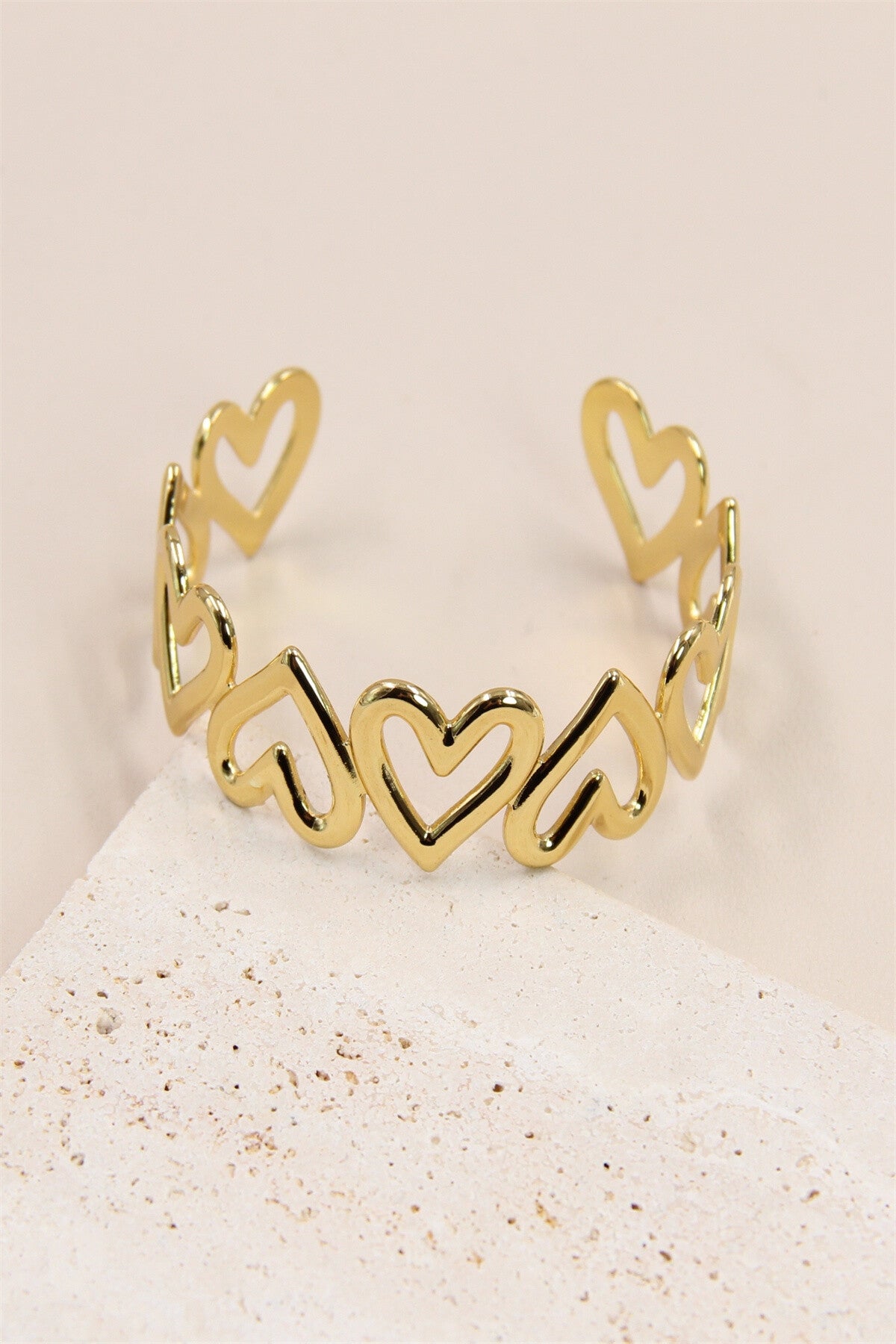 Bracelet jonc coeur acier inoxydable VÉRONE