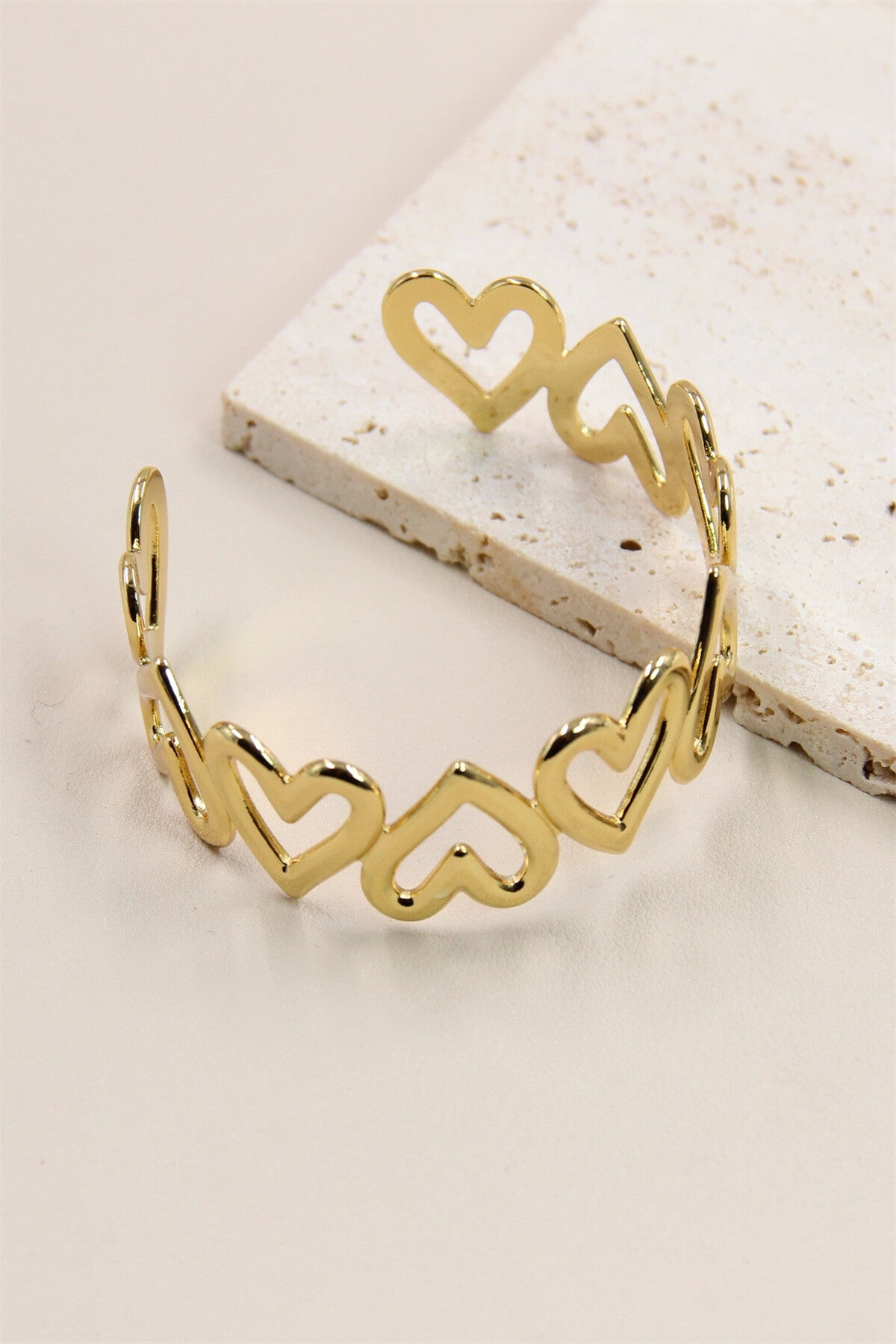 Bracelet jonc coeur acier inoxydable VÉRONE
