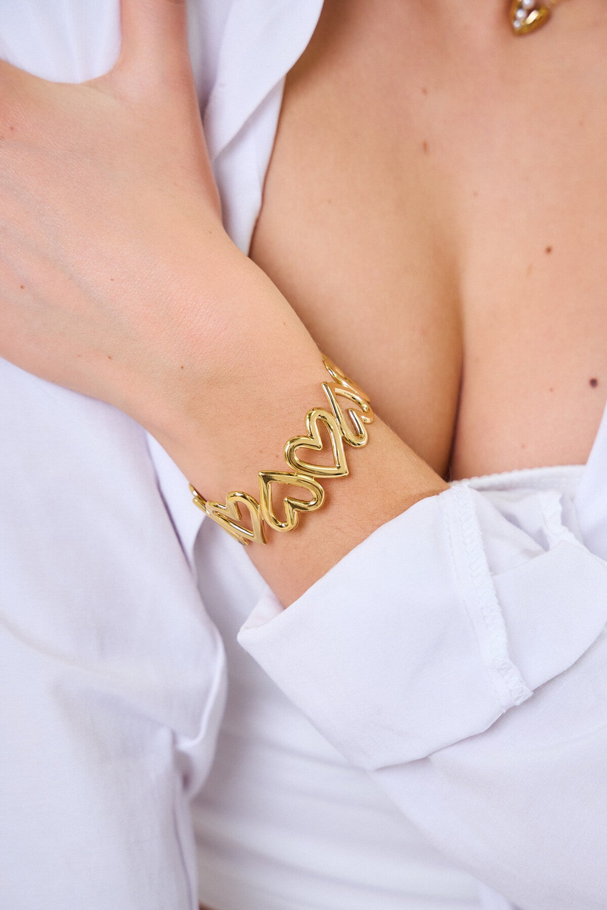 Bracelet jonc coeur acier inoxydable VÉRONE