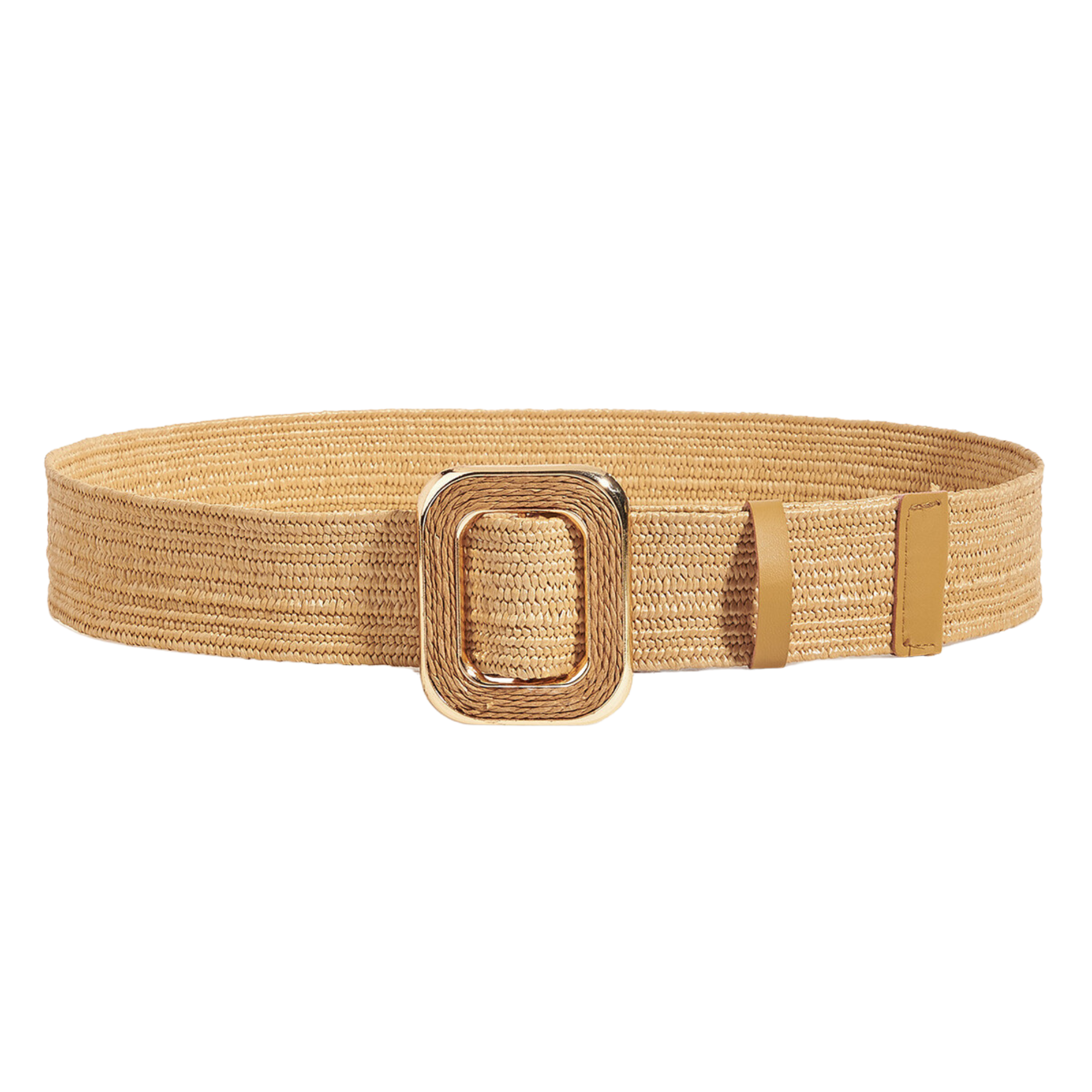 Ceinture raphia naturel à boucle carrée