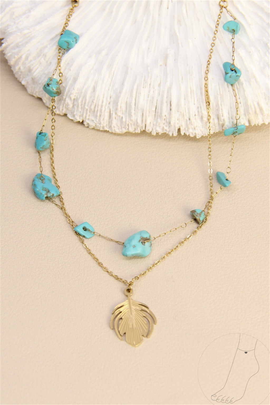 Chaine de cheville acier inoxydable et turquoises