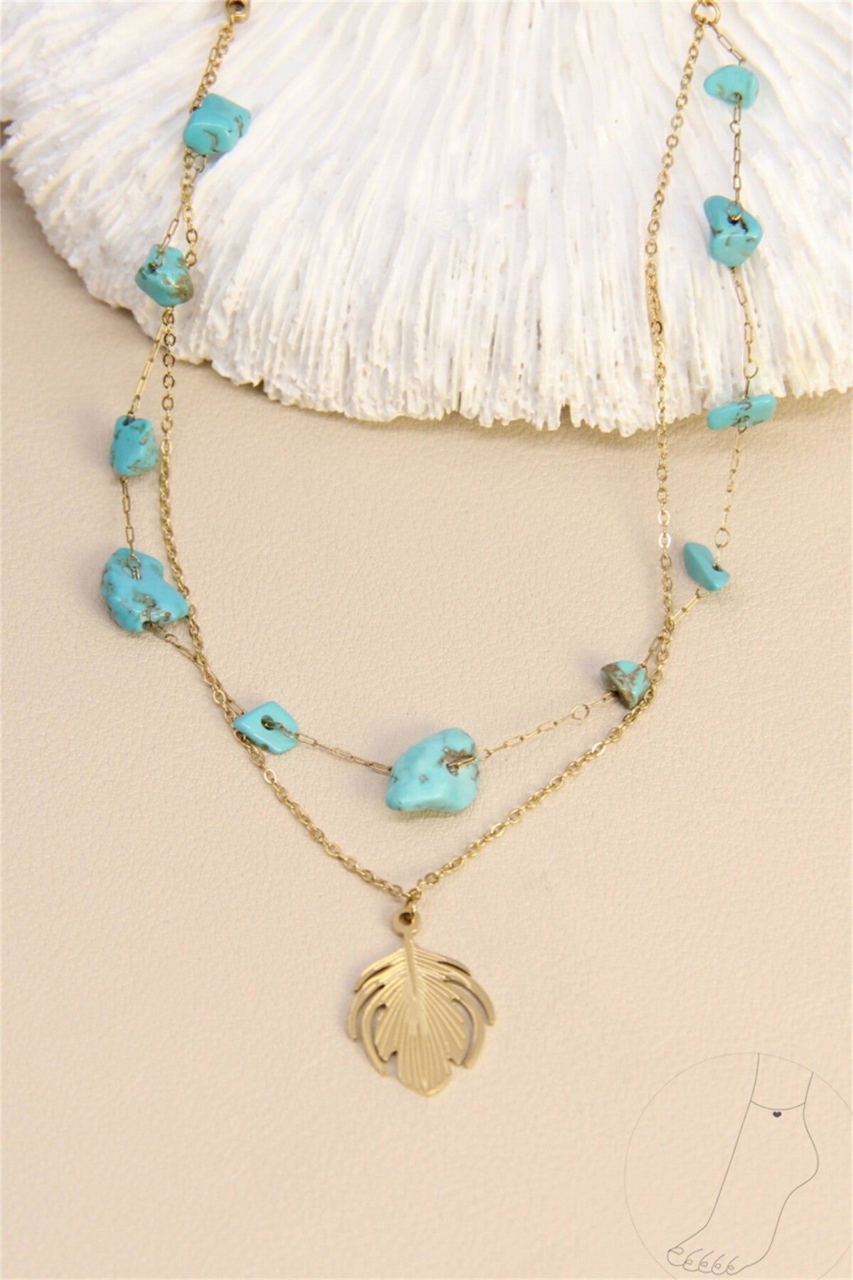 Chaine de cheville acier inoxydable et turquoises