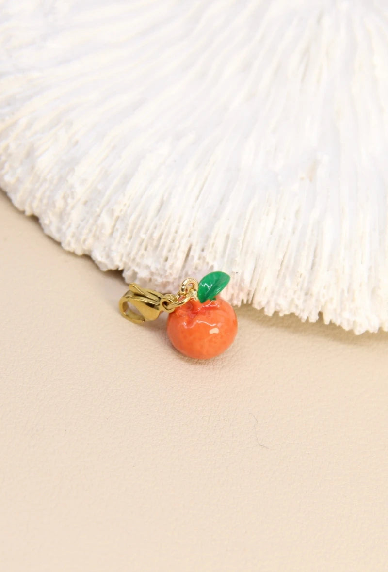 Pendentif charm's orange acier inoxydable 🍊