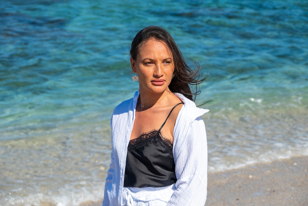 Chemise gaze de coton blanche SANTORIN