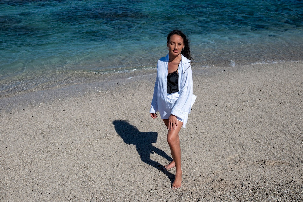 Chemise gaze de coton blanche SANTORIN