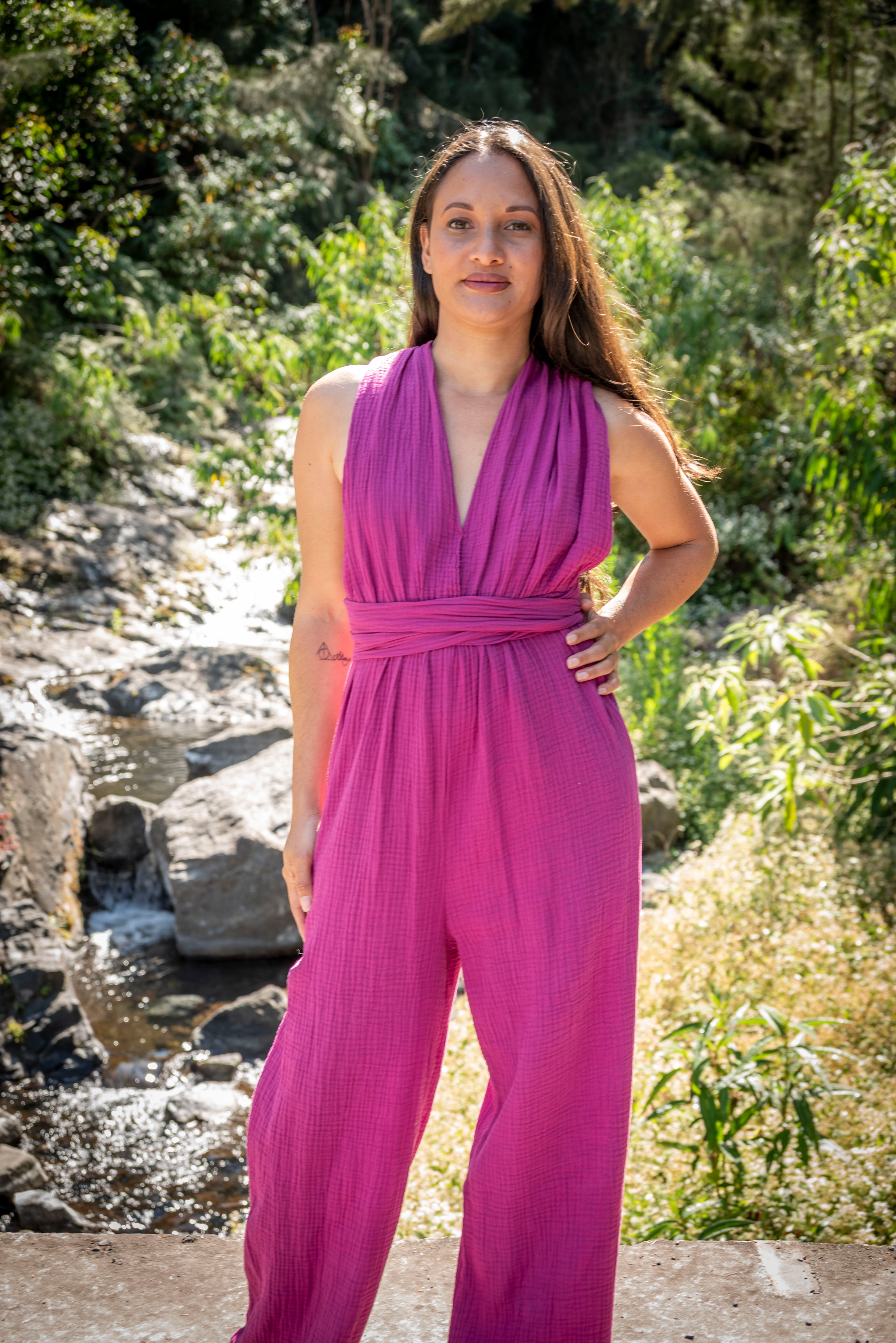 Combinaison pantalon gaze de coton multiposition EVORA