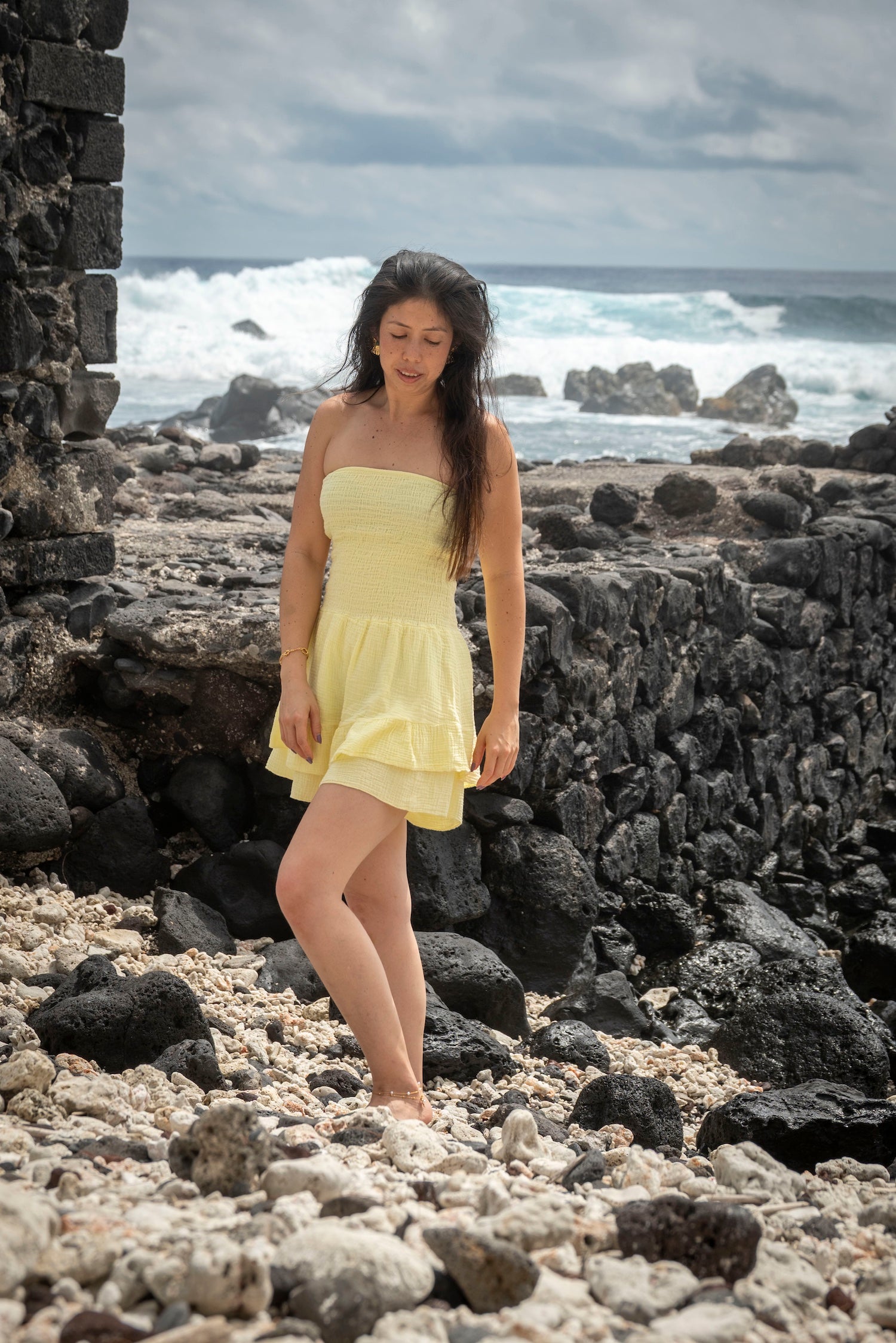 Combinaison bustier gaze de coton CALVI