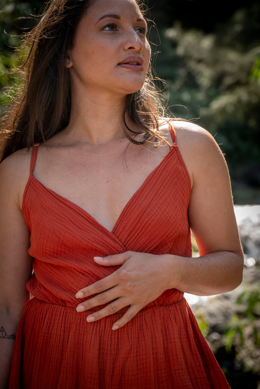 Combishort décolletée gaze de coton MALAGA