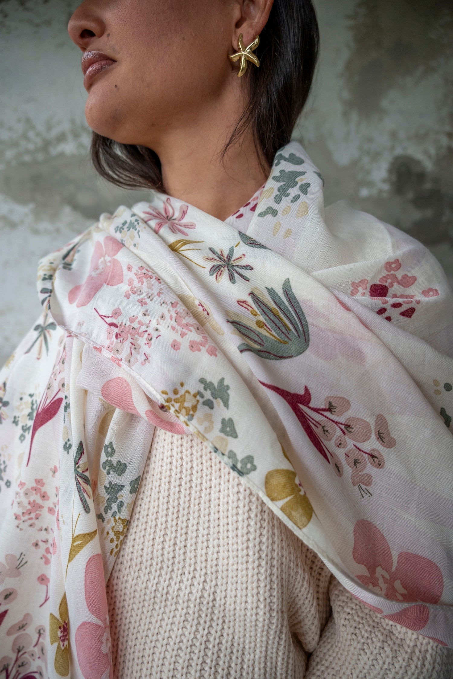 Foulard imprimé fleuri TULUM