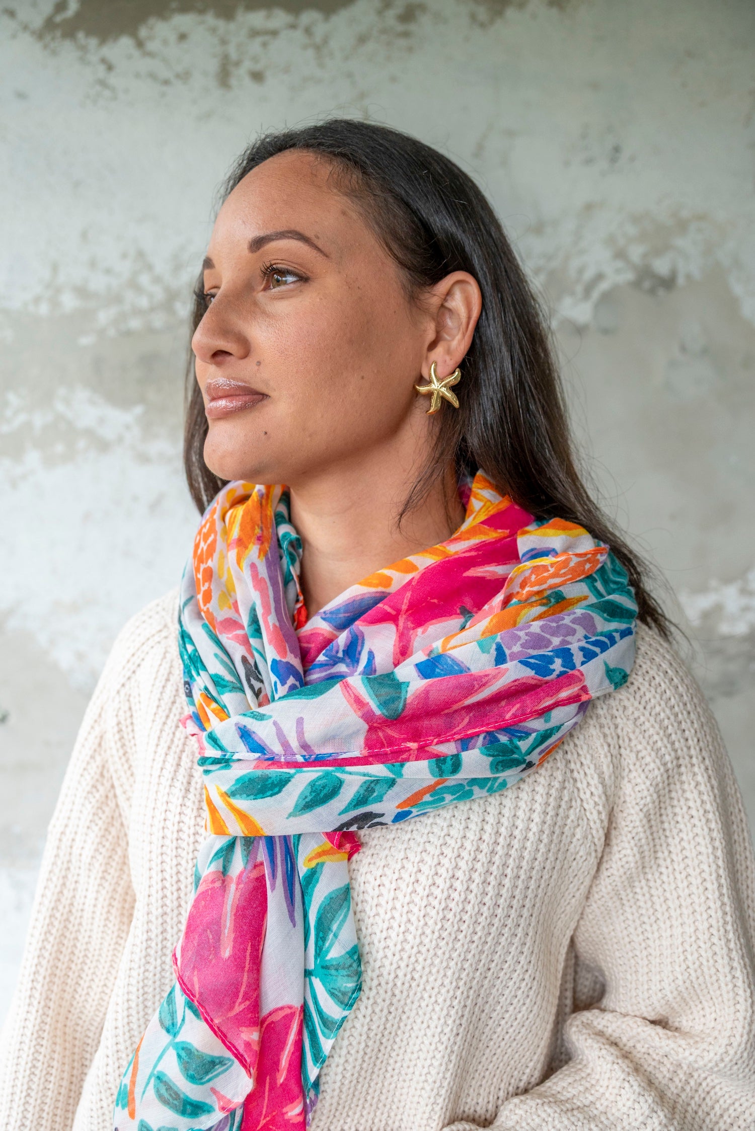 Foulard imprimé fleuri TULUM