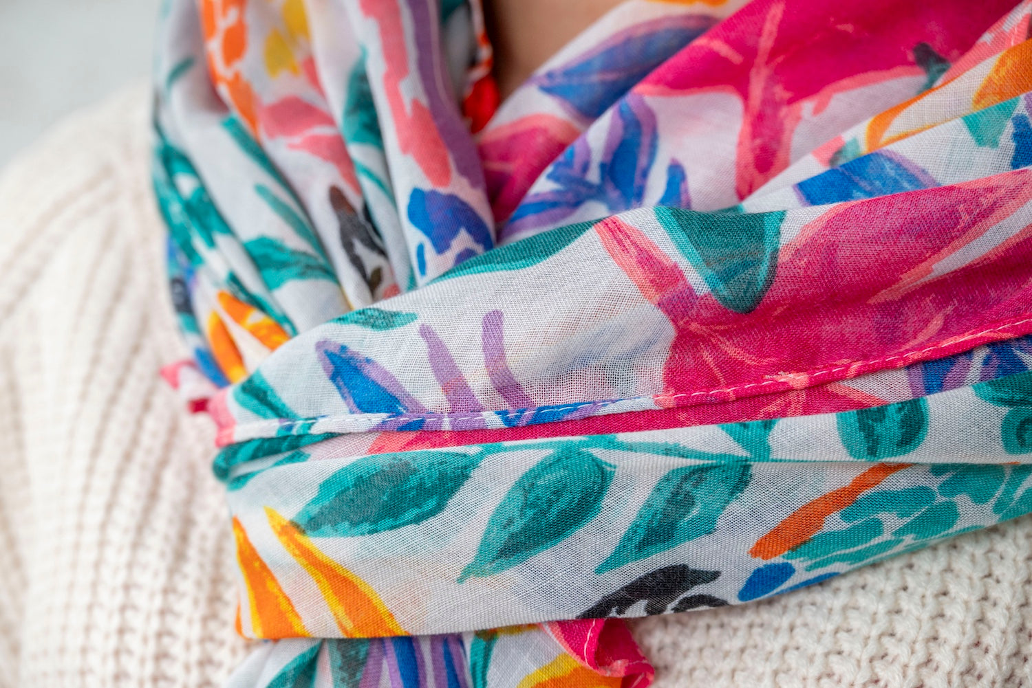 Foulard imprimé fleuri TULUM